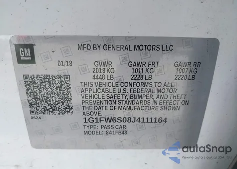 2018 Chevrolet Bolt Ev Lt из США, поврежденный, VIN 1G1FW6S08J4111164